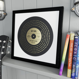 Song Lyrics Framed Print (Vinyl Record Style)