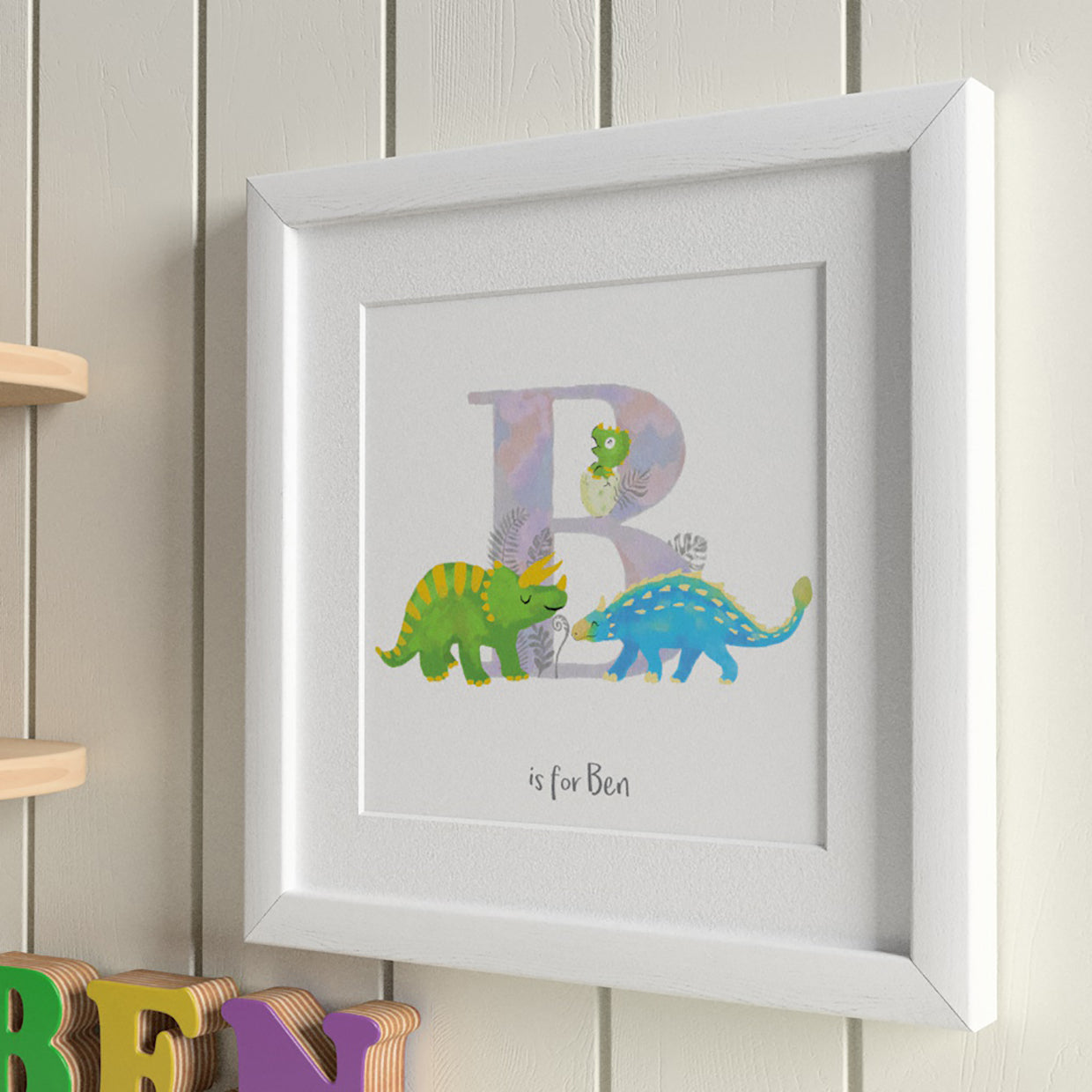 Personalised Framed Print - Dinosaur Themed