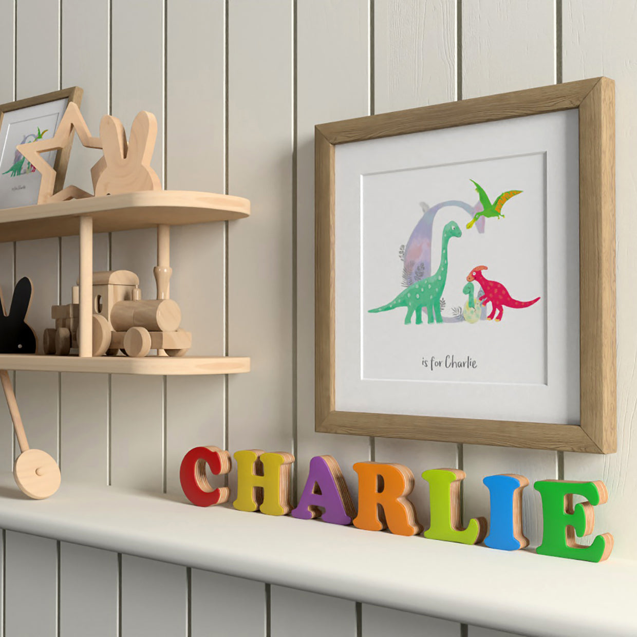 Personalised Framed Print - Dinosaur Themed