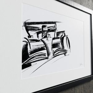 Artist Drawn F1 Car - Framed Print 01