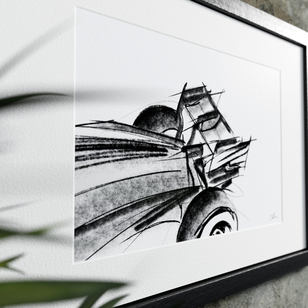 Artist Drawn F1 Car - Framed Print 02
