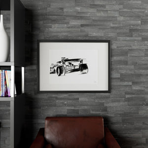 Artist Drawn F1 Car - Framed Print 03