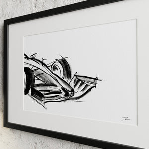 Artist Drawn F1 Car - Framed Print 04