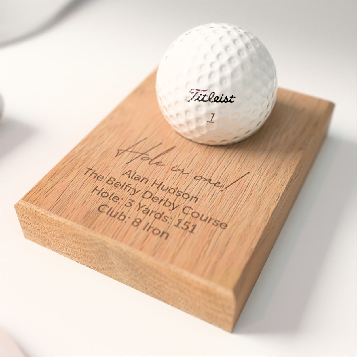 Personalised Golf Ball Desk Plaque