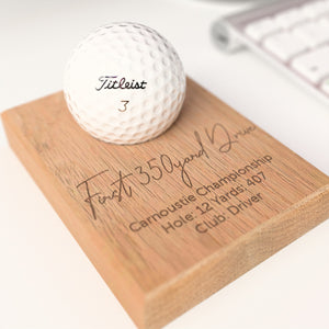 Personalised Golf Ball Desk Plaque