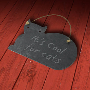 Slate Cat Sign - Engraved with your message